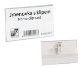 Jmenovka s klipem, 9 x 5,7 cm, ir, balen 50 ks