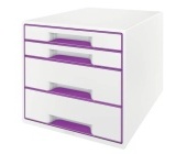 Zsuvkov box Leitz WOW, 4 zsuvky, purpurov
